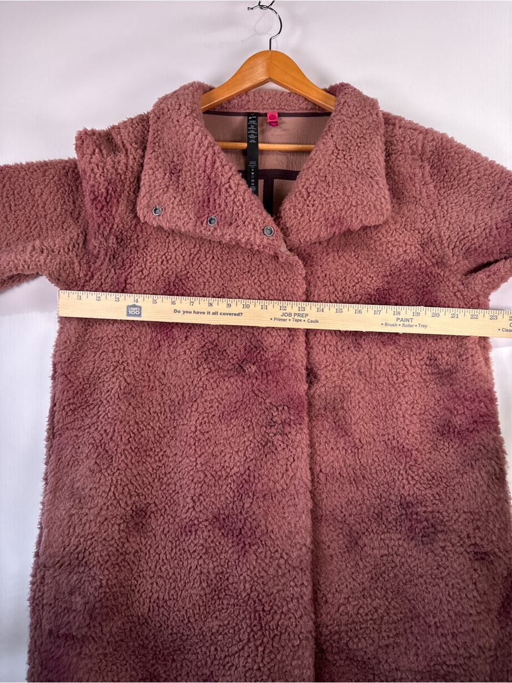 Lululemon Lab Sherpa Fleece Long Coat Snap Mauve Dusty Rose 10 - Picture 8 of 11